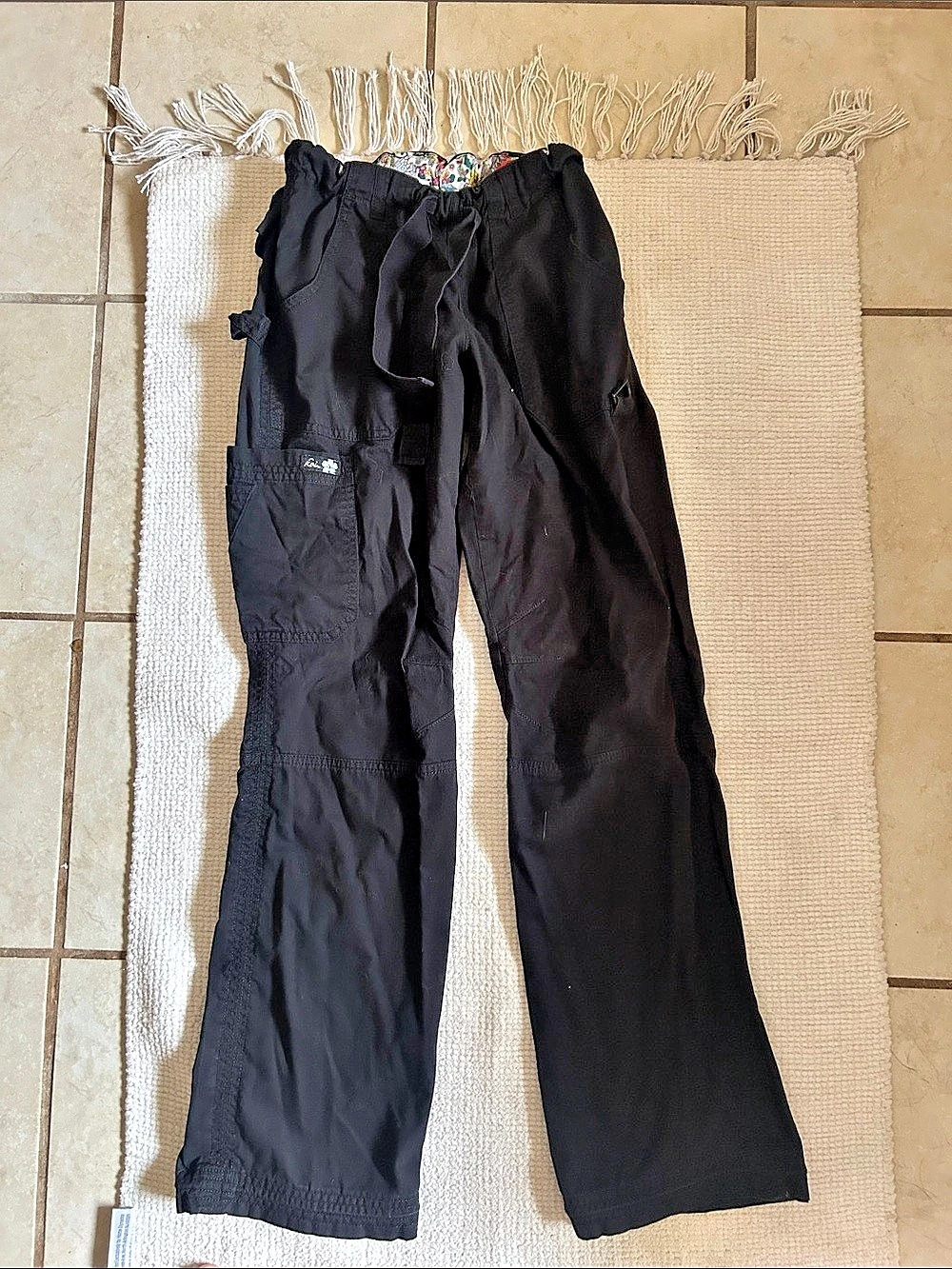 Koi Women's Black Cotton Cargo Scrub Pants Size XXS